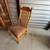 Solid Oak Dining Table with 8 custom upholstered chairs 66” no leaf (4) leafs 6 thumbnail