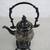 Etched Brass Ornate Tilt Tea Pot On Stand & Warmer 11" Tall 2 thumbnail