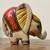 Hand-carved, Painted Rustic Wooden Elephant Figurine, 4” L 2 thumbnail