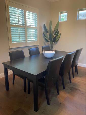 Solid Wood Dining Table + 6 Chairs | 95” x 43.5” | Seats 8 | Very Good Condi 1