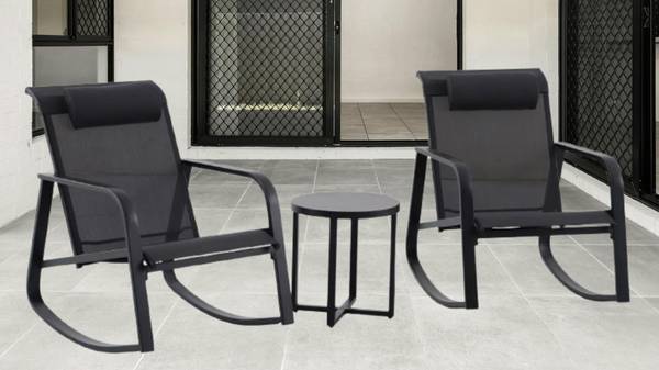 2 Outdoor Rocker Chairs Plus 1 Table - Like New Condition 1