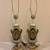 Pair of Green Overlay Lamp With Oval Cutback Panel Of Painted Lady Wit 2 thumbnail