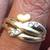 Tri-Color 14K Gold Ring Size (7-8) with Diamonds Stones 1 thumbnail
