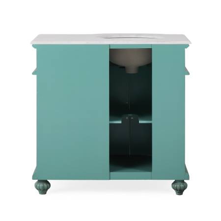 G2190 - Vano de baño vintage verde de 36" con lavabo individual, encimera de piedra - $540 (Stockton)63471028075267123