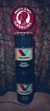 6FT MOHAWK GASOLINE/VALVOLINE DOUBLE-SIDED GLOBELIGHT$230 1