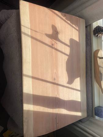 Rough sanded secnd growth redwood slab