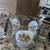 Mid century/vintage ice bucket and four gold rimmed MCM bar glasses 2 thumbnail