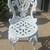 Vintage Victorian Style White Cast Iron Fancy Garden Chair 1 thumbnail