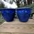 Two Ceramic Pots Planters Flowerpots - Medium - Royal Blue 2 thumbnail