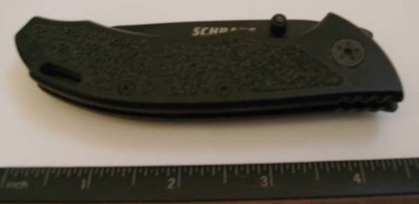 Schrade Tactical Tanto Liner Lock Knife (3.1" Black Serr) SCH201TS 1