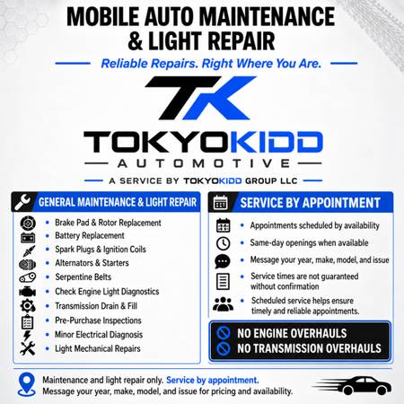 “Mobile Mechanic – Maintenance, Brakes, Diagnostics & Light Repair” 1