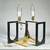 (2pc) Pair Contemporary Geometric Large Brass Table Lamps 4 thumbnail