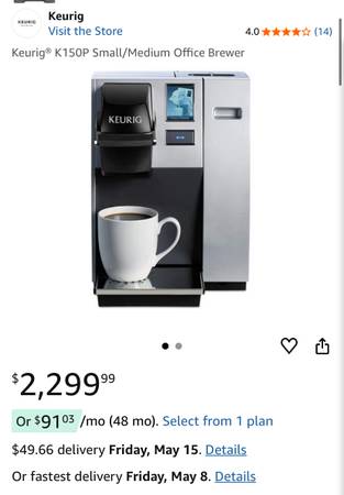 Keurig K150P Commercial Coffee Brewer (Plumbed) 1