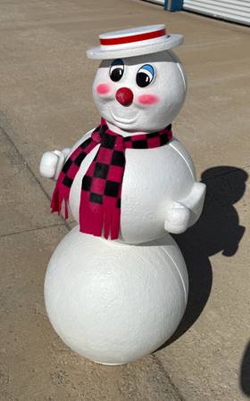 Large 46” Vintage Hard Foam Snowman Christmas Holiday Winter Decoration Decor 1