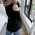 Aqua Cashmere Black Crew Neck Cold Open Shoulder Sweater-Small 5 thumbnail