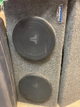 JL Audio Pro Wedge Subwoofer box, subs, zapco amps 1
