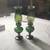 2 vintage emerald hurricane oil lamps 2 thumbnail