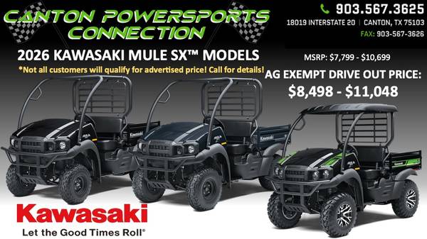 NEW 2026 KAWASAKI MULE SX™ MODELS - atvs, utvs, snowmobiles - by