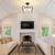 Black Semi Flush Mount Ceiling Light,4-Light Hammered Glass 6 thumbnail