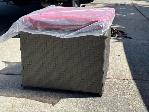 New outdoor patio furniture ottman stool sunbrella fabric 1