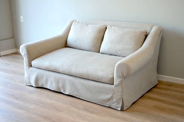 RH Slipcovered Belgian Roll Arm Sofa 1