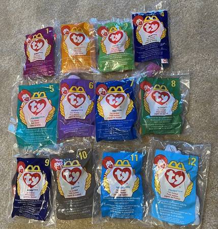Ty Beanie Babies Complete Set McDonald's ALL 12 Factory Sealed! Fun! 1