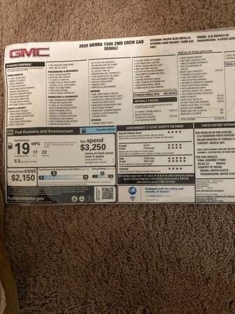 2020 GMC Sierra Denali 1500 23k millas V8 como nuevo un solo dueño - $44,999 (Spring Hill)63621493752323124