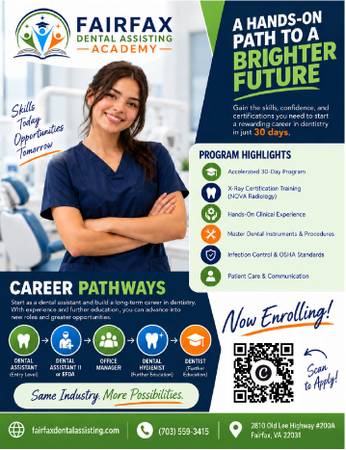 Dental Assisting Training Program in Fairfax | 30 Days | Now Enrolling 1