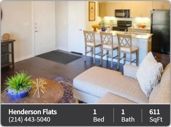 $1,095 / 1br - 611ft2 - Don't miss this fabulous 1 Bed, 1 Bath! Highly desirable location! (Dallas - Dallas Love Field)63867601734787120