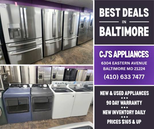 Refrigerators, Ranges, Washers, Dryers & More • CJ'S APPLIANCES • $165 & Up 1