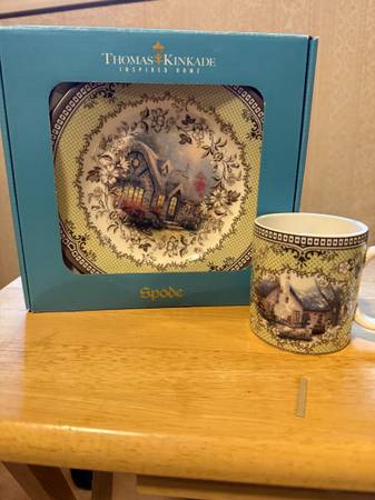 Spode "Cottage" by Thomas Kincaid plates & mugs 1