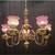John Scott Brass Chandelier w/ Choice Shades 34" x 31"  GS00261 2 thumbnail