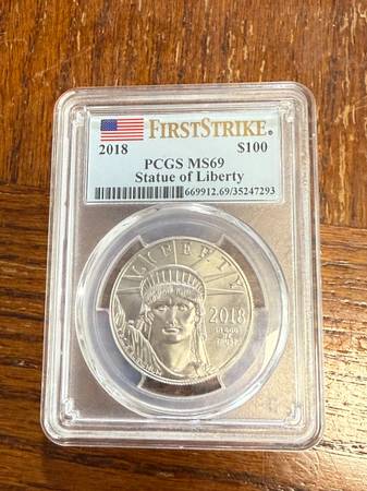 2018 MS69 1 oz Platinum Eagle Coin PCGS Certified 1