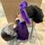 ANNALEE HALLOWEEN MOUSE IN PURPLE CARRYING SKULL ON STICK WITH BLACK K 4 thumbnail
