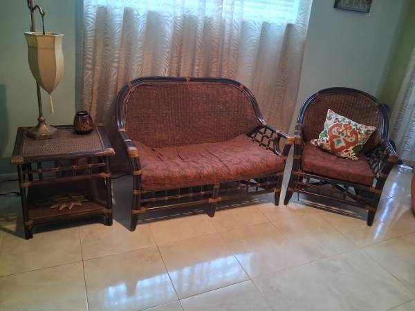 Love seat, sofa, table 1