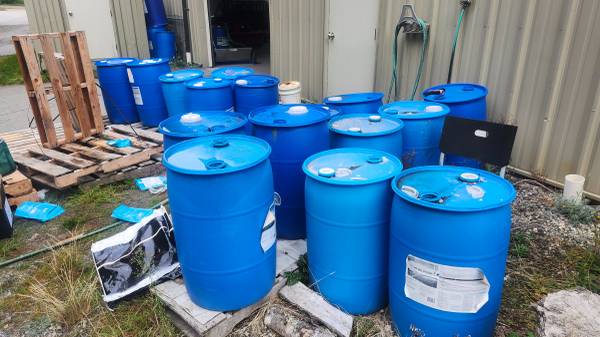 Blue poly barrels 1
