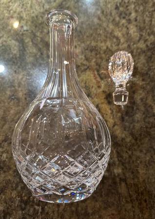 MIKASA Czech Crystal Round Decanter Matching Stemware Wine Glasses Set 1