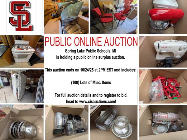 Public online surplus auction for Spring Lake Public Schools 1