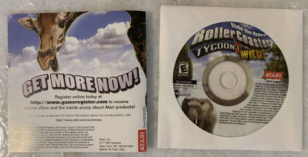 Paquete de expansión Roller Coaster Tycoon 3 Wild, software en caja original para PC con CD - $40 (Midtown West)63471137069955124