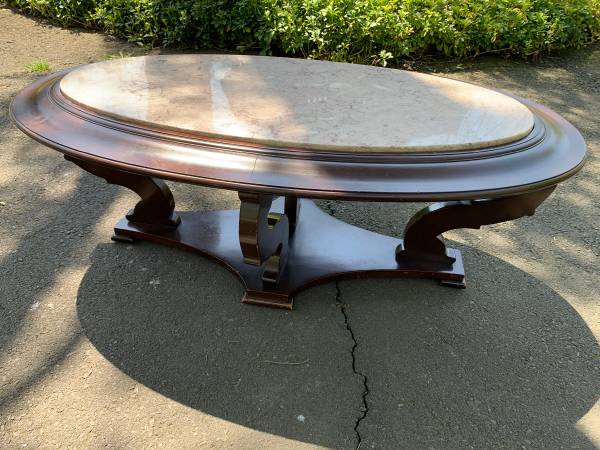 Antique Oval Marble Top Coffee Table 1