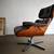 Vintage Eames style lounge chair - brown leather seat walnut bent ply 2 thumbnail