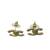 Chanel Gold-Tone Interlocking CC Stud Earrings Crystal 9 thumbnail