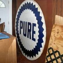 Large Vintage Pure Gas Station Sign 1