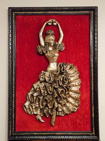 Large MCM Framed 3D Wall Sculpture Of A Flamenco Dancer 1
