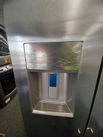 side by side Frigidaire Refrigerator counter depth stainless 1