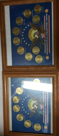 2 framed Presidential Collector coins frames 1