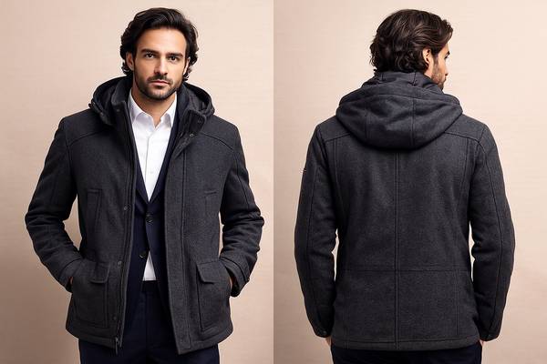 Brand New Tommy Hilfiger Jacket, Charcoal Color 1
