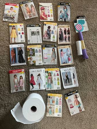 Sewing patterns (Various), interfacing Roll & small felt roll 1