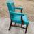 Square Back Upholstered Chairs Mid Century, 1Red, 1Turquoise $65 each 15 thumbnail
