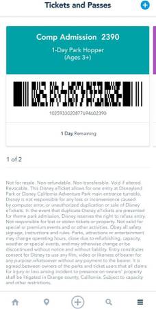 Disneyland Hopper Cast Member Tickets DO NOT FLAG REAL ITEM 1